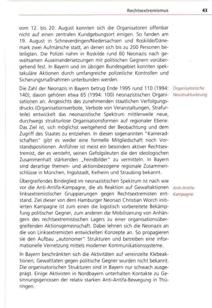 Seite 43 des Verfassungsschutzbericht 1995 Bayern