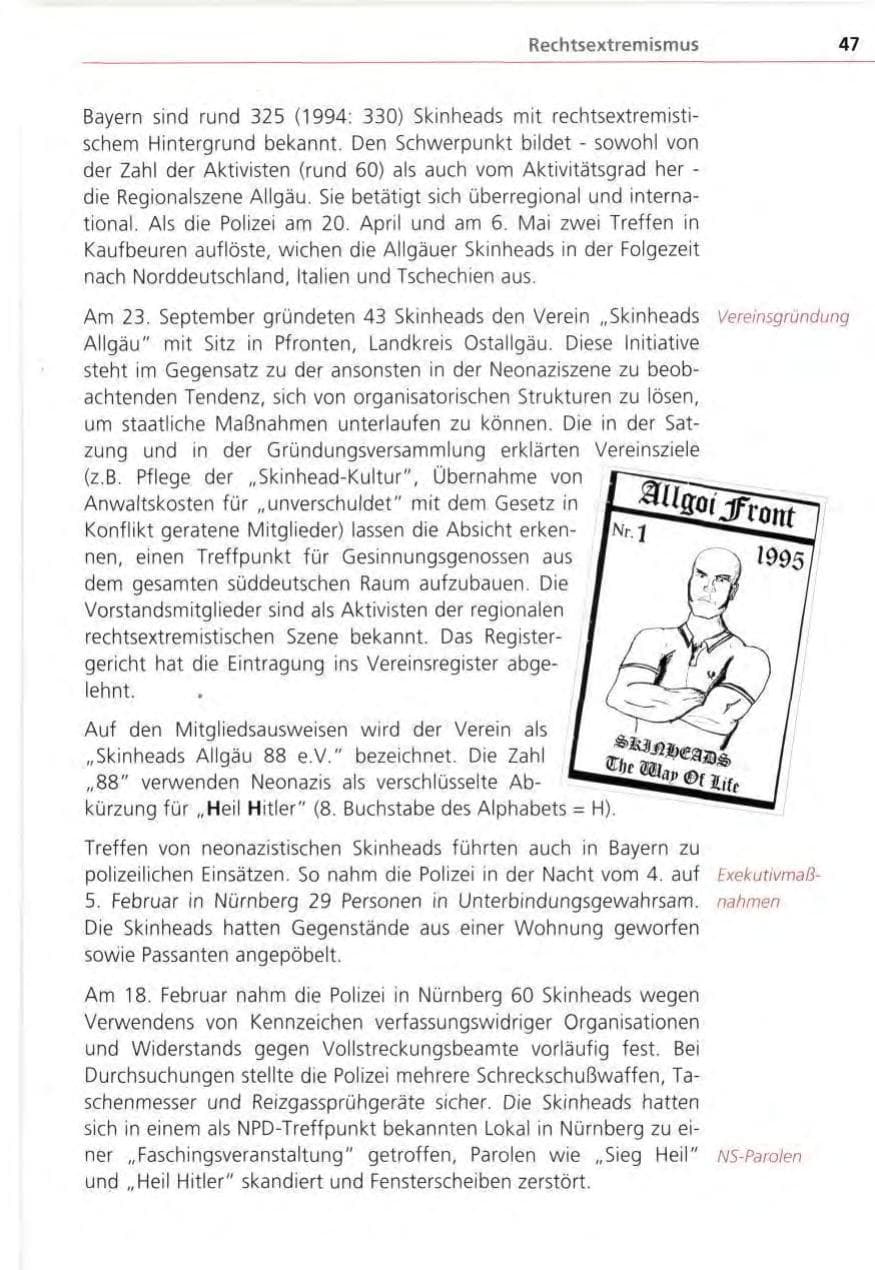 Seite 47 des Verfassungsschutzbericht 1995 Bayern
