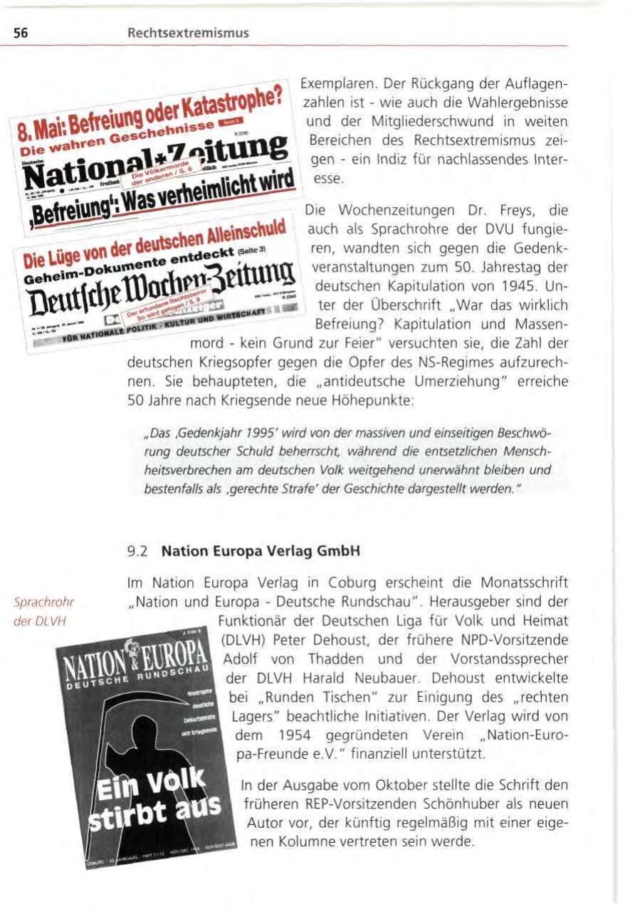 Seite 56 des Verfassungsschutzbericht 1995 Bayern
