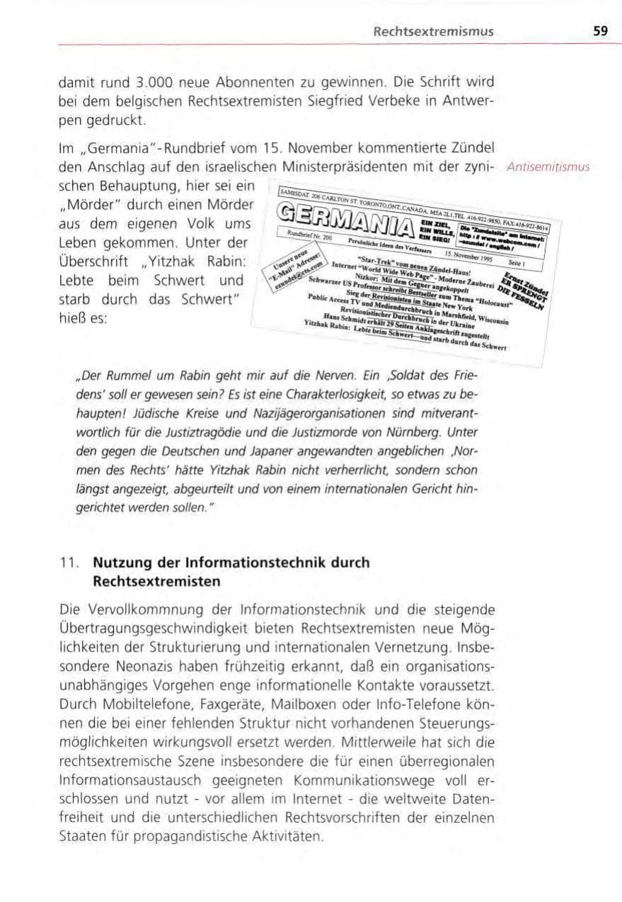 Seite 59 des Verfassungsschutzbericht 1995 Bayern