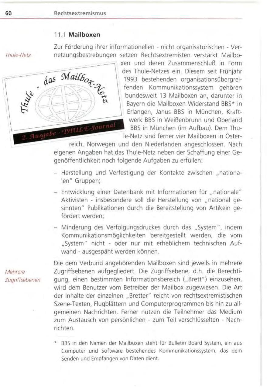 Seite 60 des Verfassungsschutzbericht 1995 Bayern