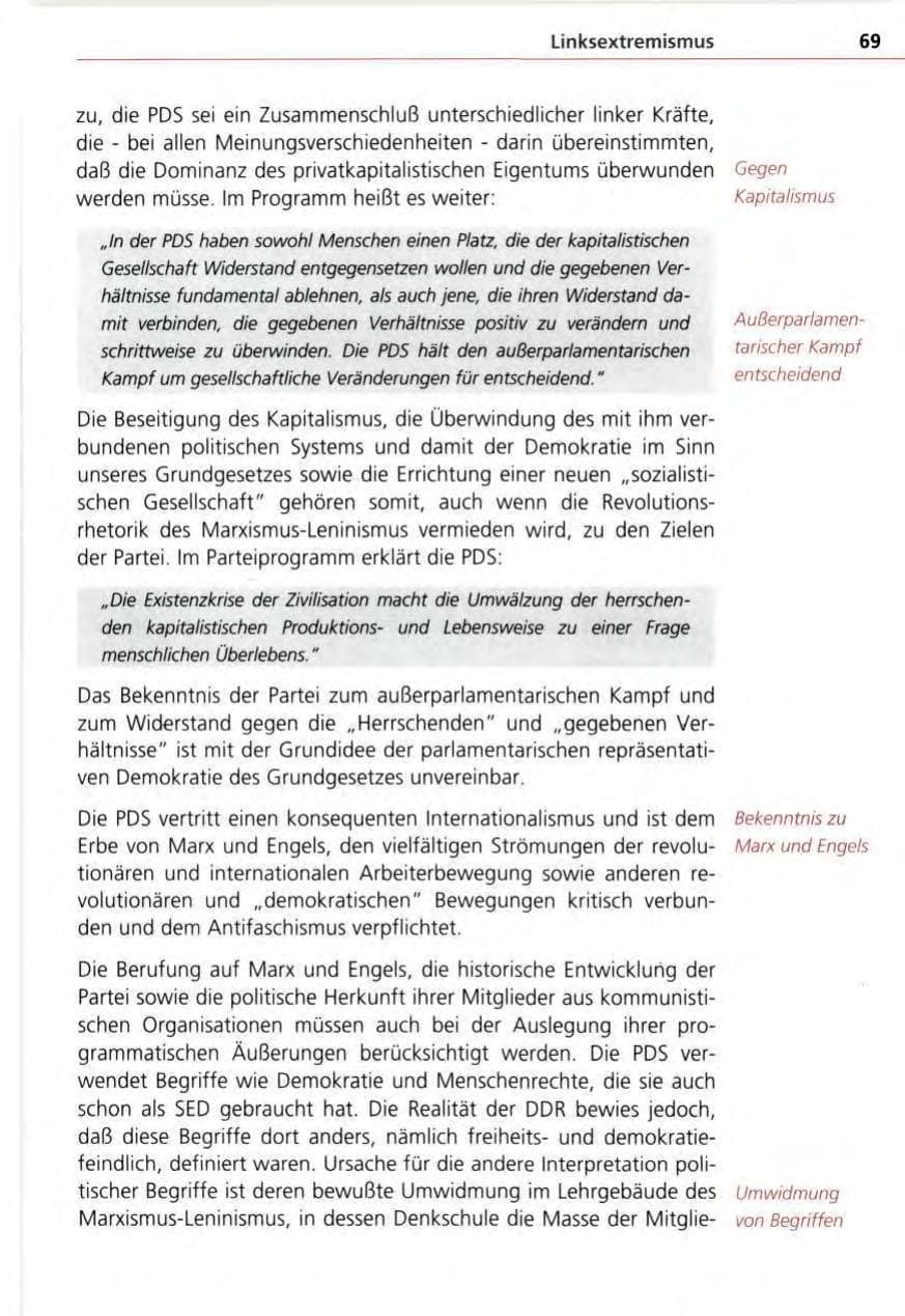 Seite 69 des Verfassungsschutzbericht 1995 Bayern