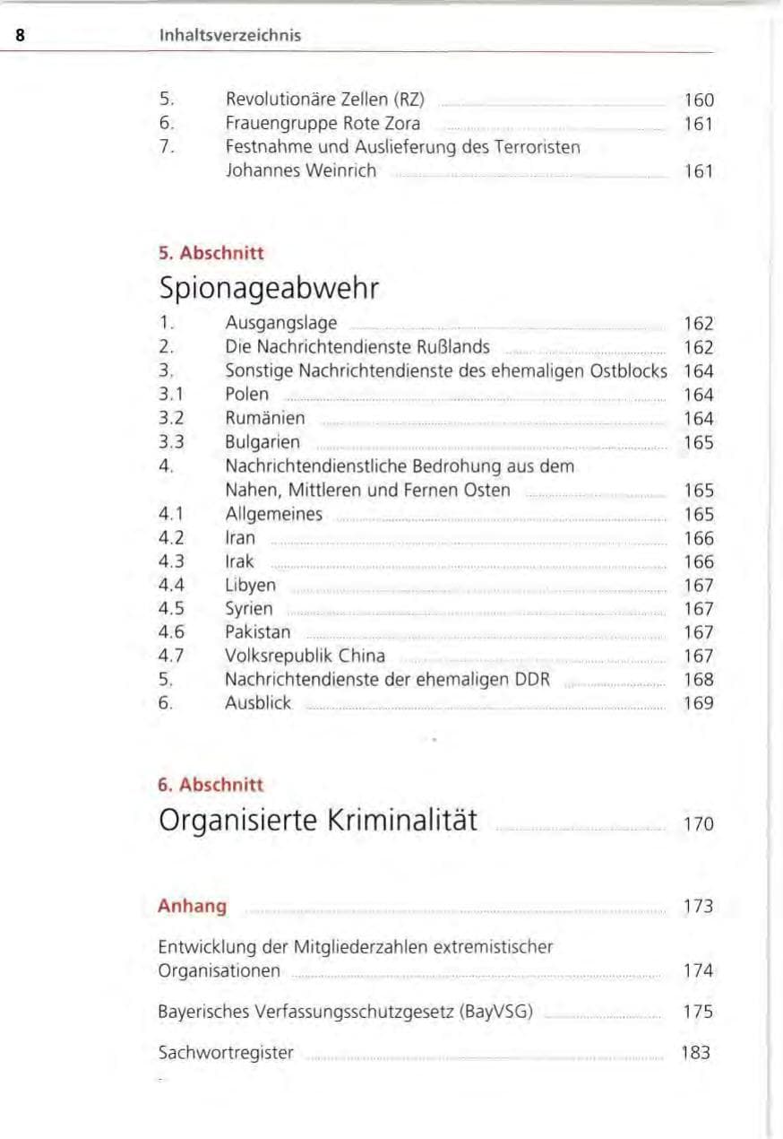 Seite 8 des Verfassungsschutzbericht 1995 Bayern