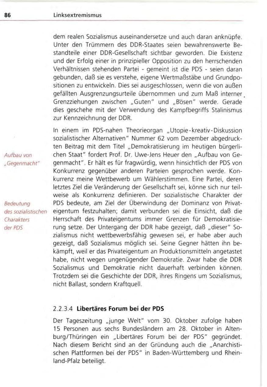 Seite 86 des Verfassungsschutzbericht 1995 Bayern