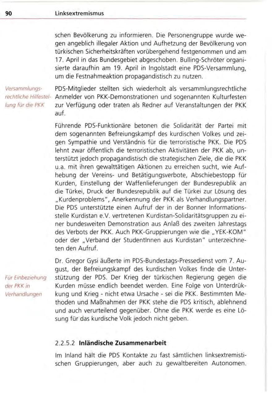 Seite 90 des Verfassungsschutzbericht 1995 Bayern