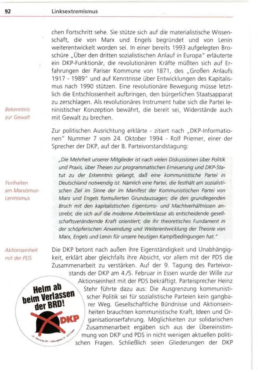 Seite 92 des Verfassungsschutzbericht 1995 Bayern