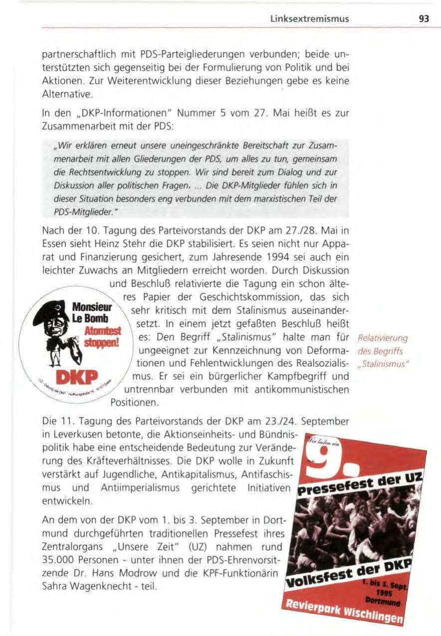 Seite 93 des Verfassungsschutzbericht 1995 Bayern