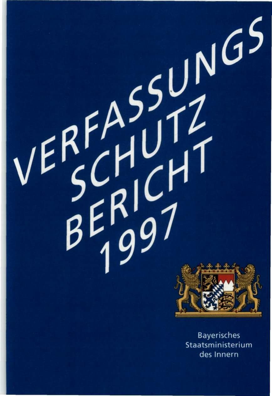 Seite 1 des Verfassungsschutzbericht 1997 Bayern