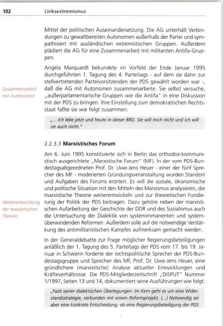Seite 102 des Verfassungsschutzbericht 1997 Bayern