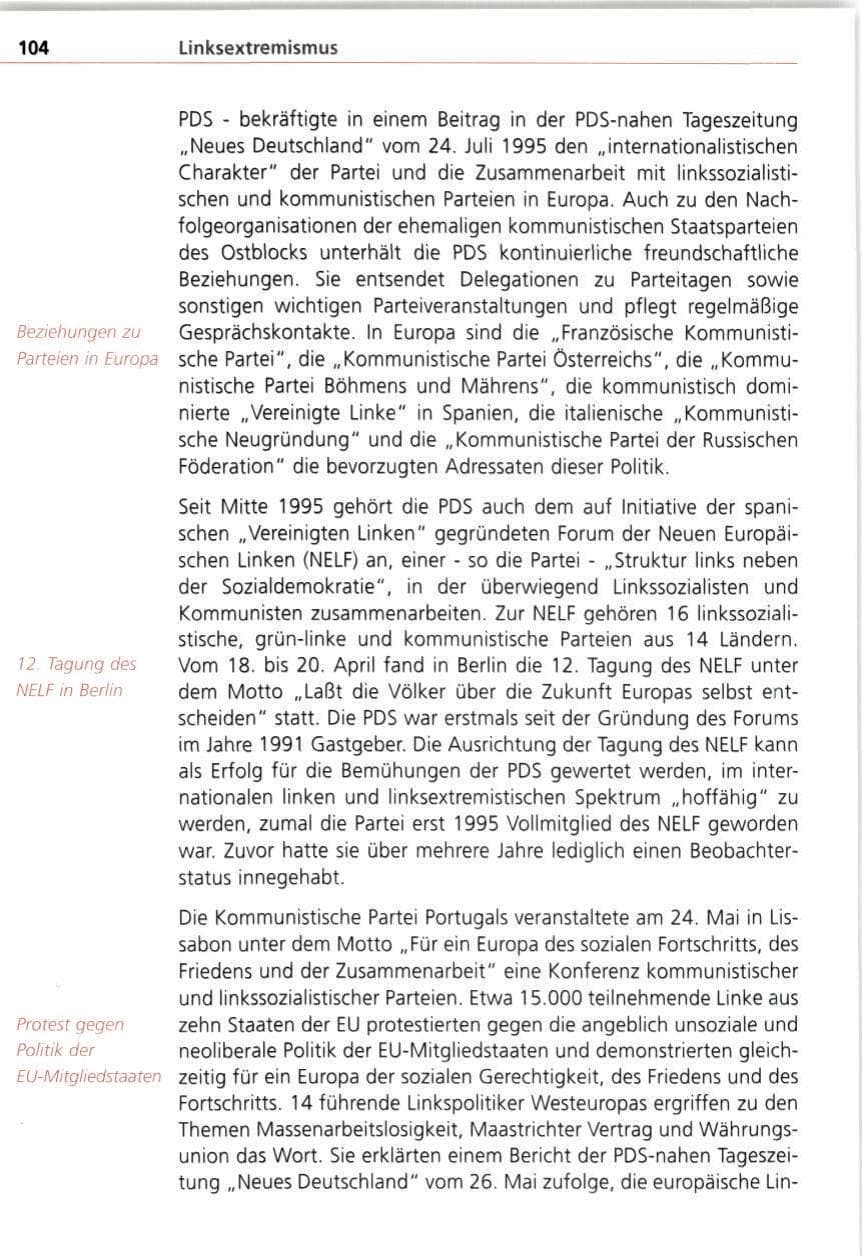 Seite 104 des Verfassungsschutzbericht 1997 Bayern