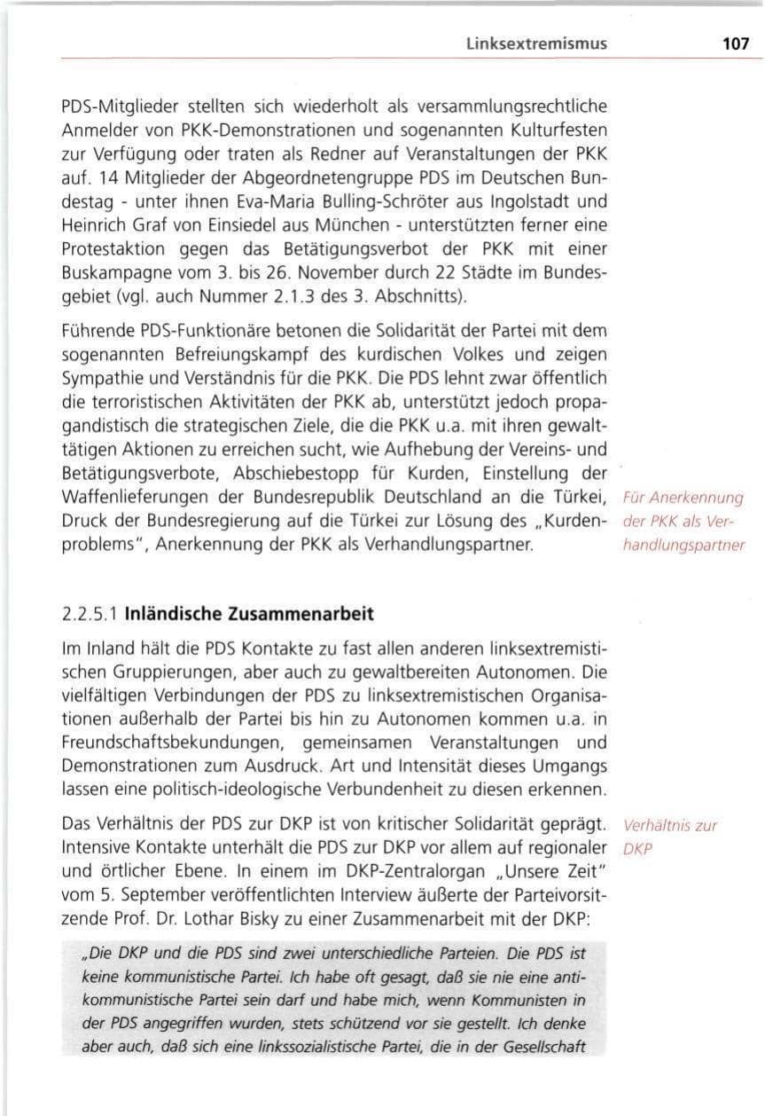 Seite 107 des Verfassungsschutzbericht 1997 Bayern