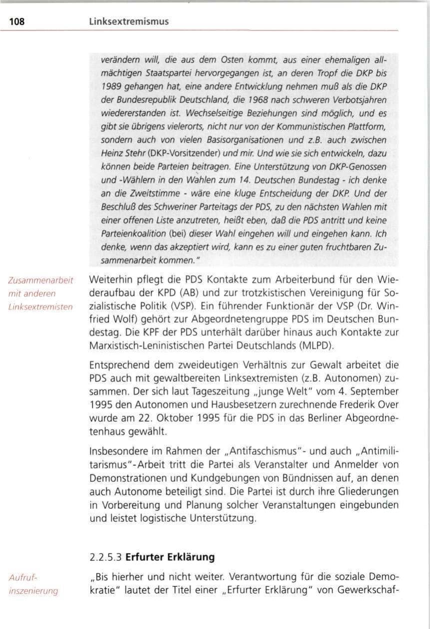 Seite 108 des Verfassungsschutzbericht 1997 Bayern