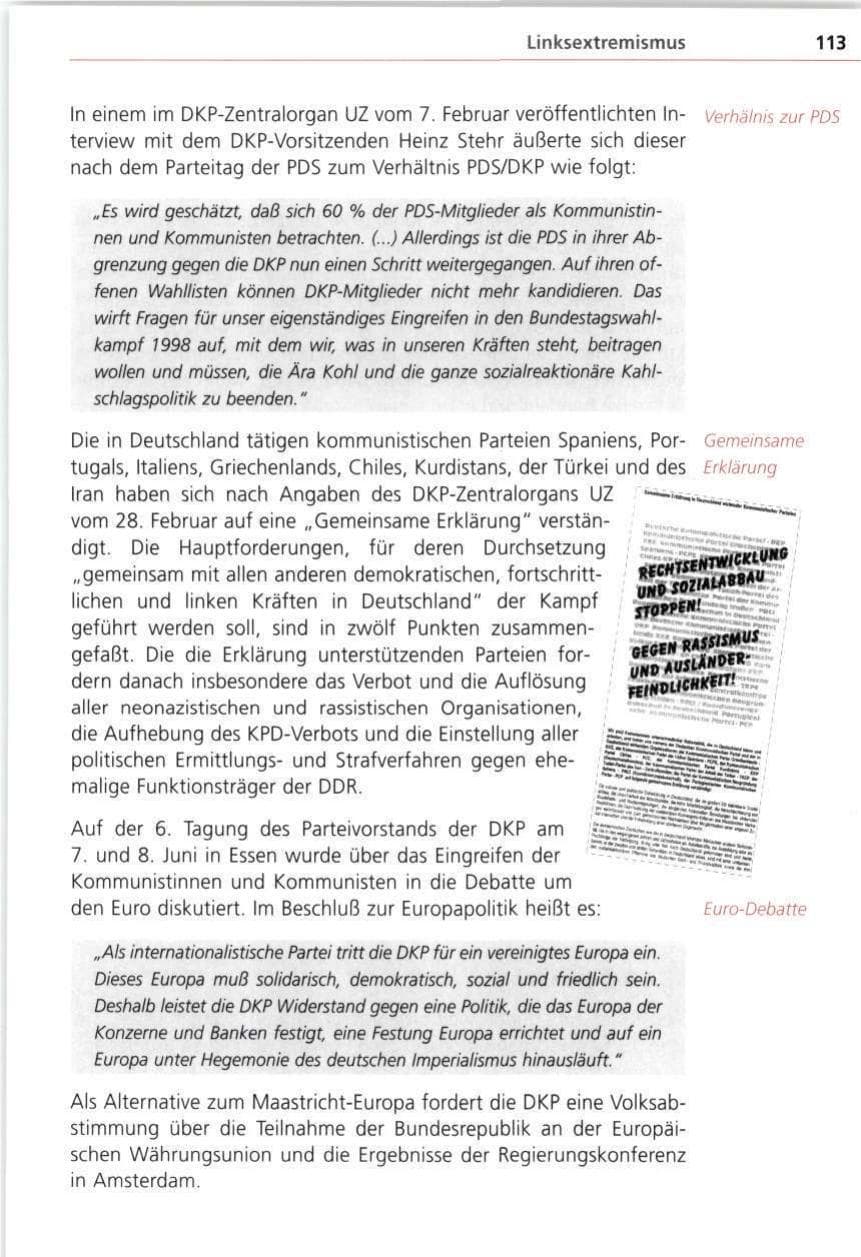 Seite 113 des Verfassungsschutzbericht 1997 Bayern