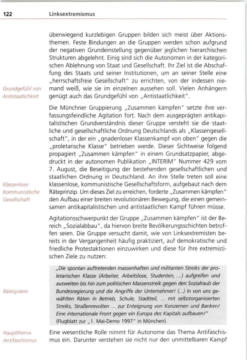 Seite 122 des Verfassungsschutzbericht 1997 Bayern
