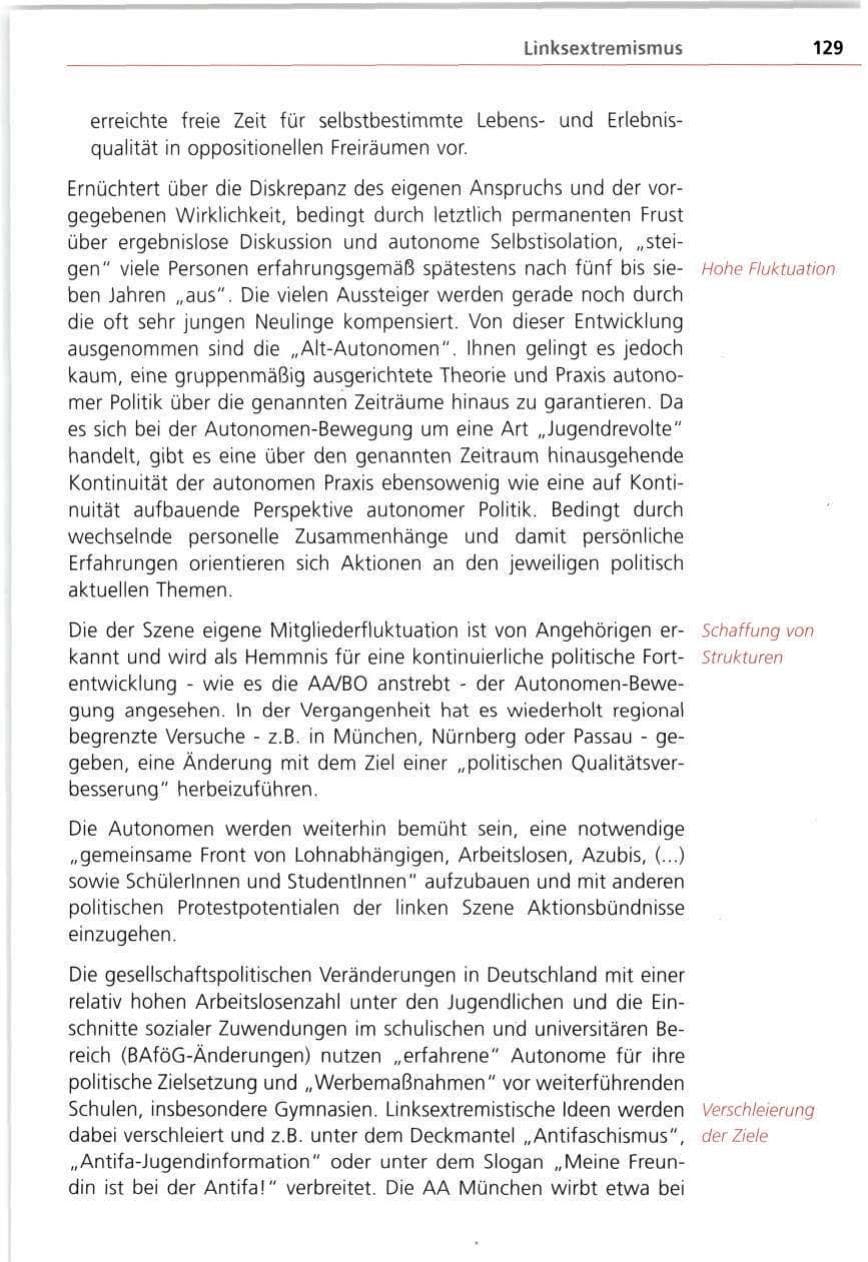Seite 129 des Verfassungsschutzbericht 1997 Bayern