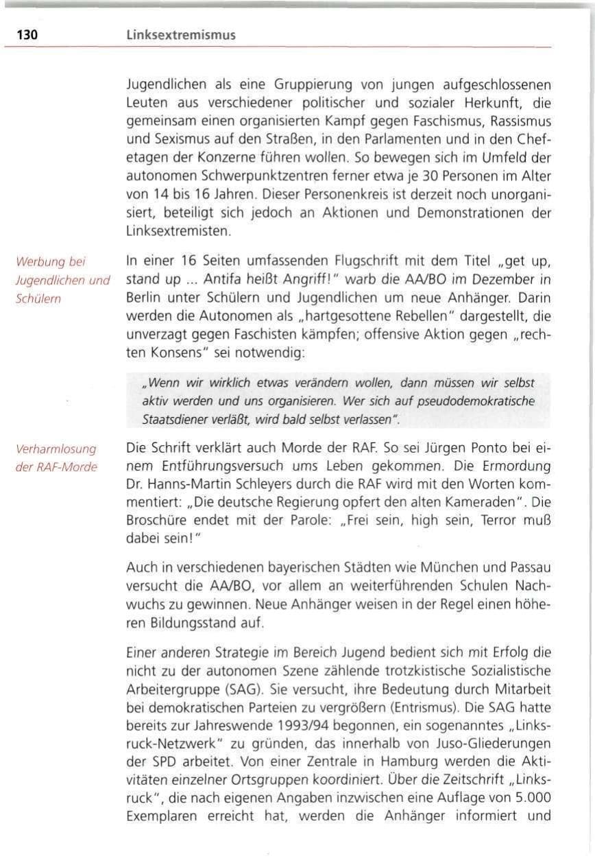 Seite 130 des Verfassungsschutzbericht 1997 Bayern