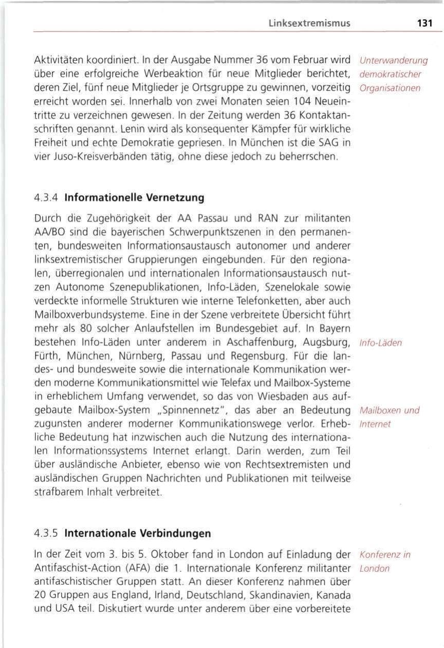 Seite 131 des Verfassungsschutzbericht 1997 Bayern