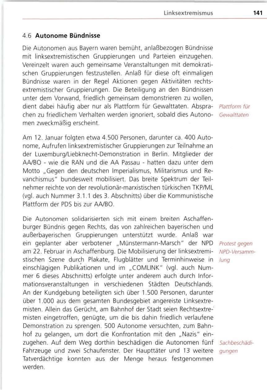 Seite 141 des Verfassungsschutzbericht 1997 Bayern