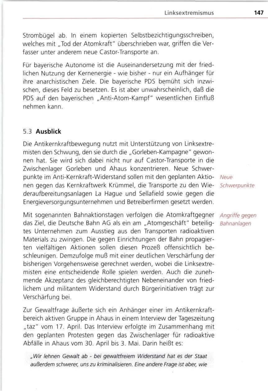 Seite 147 des Verfassungsschutzbericht 1997 Bayern