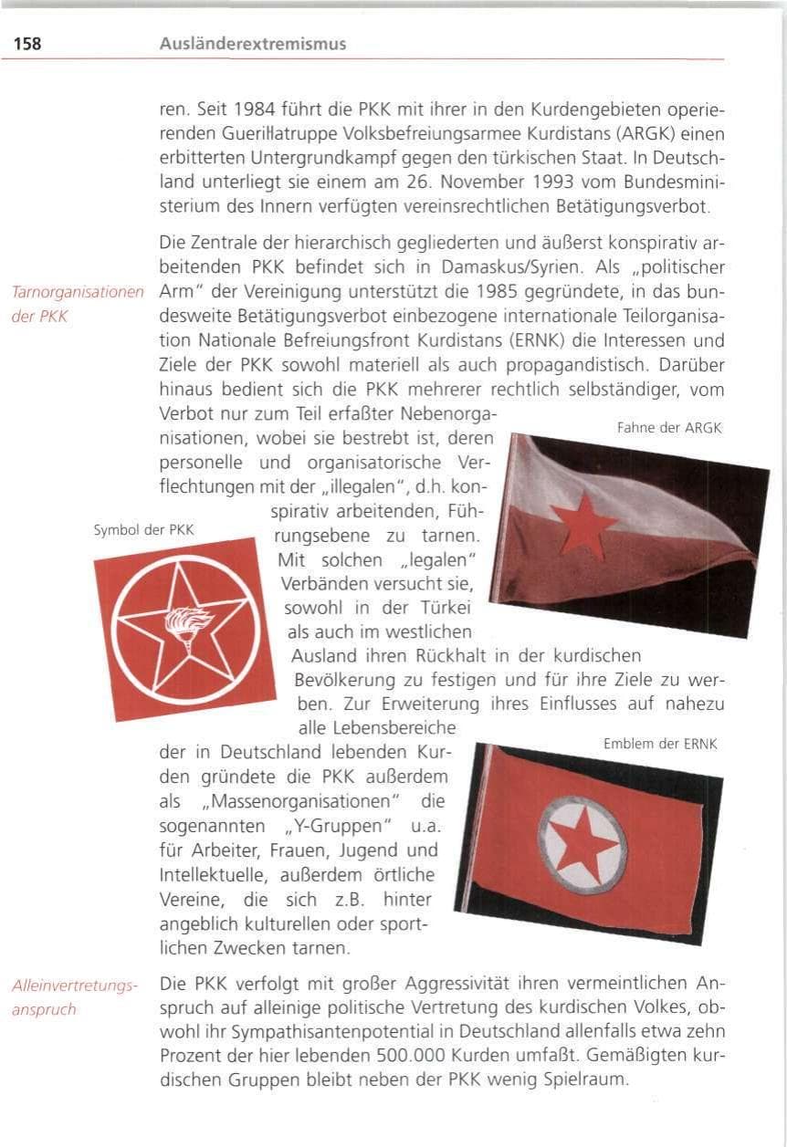 Seite 158 des Verfassungsschutzbericht 1997 Bayern