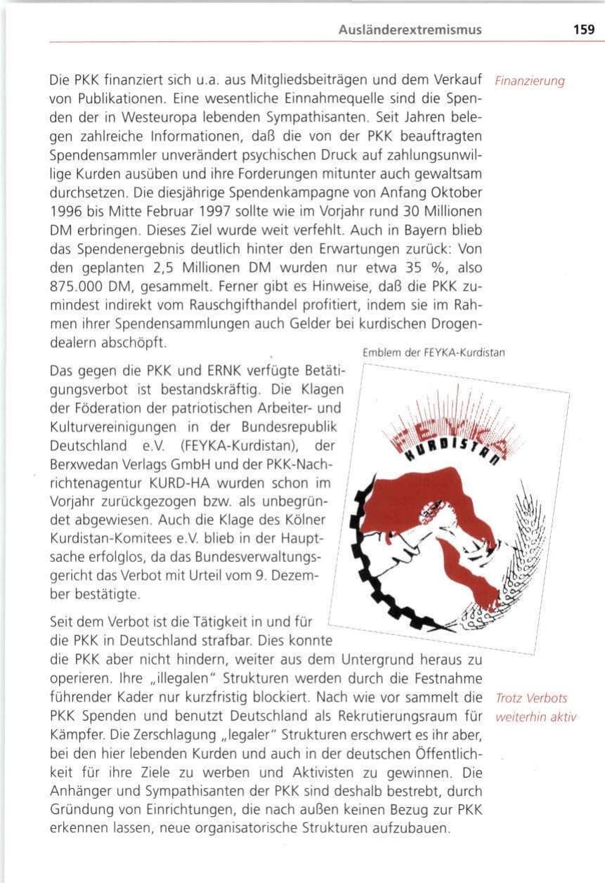 Seite 159 des Verfassungsschutzbericht 1997 Bayern