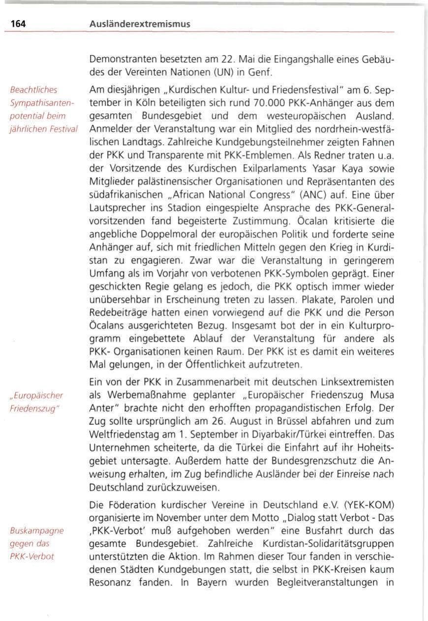 Seite 164 des Verfassungsschutzbericht 1997 Bayern