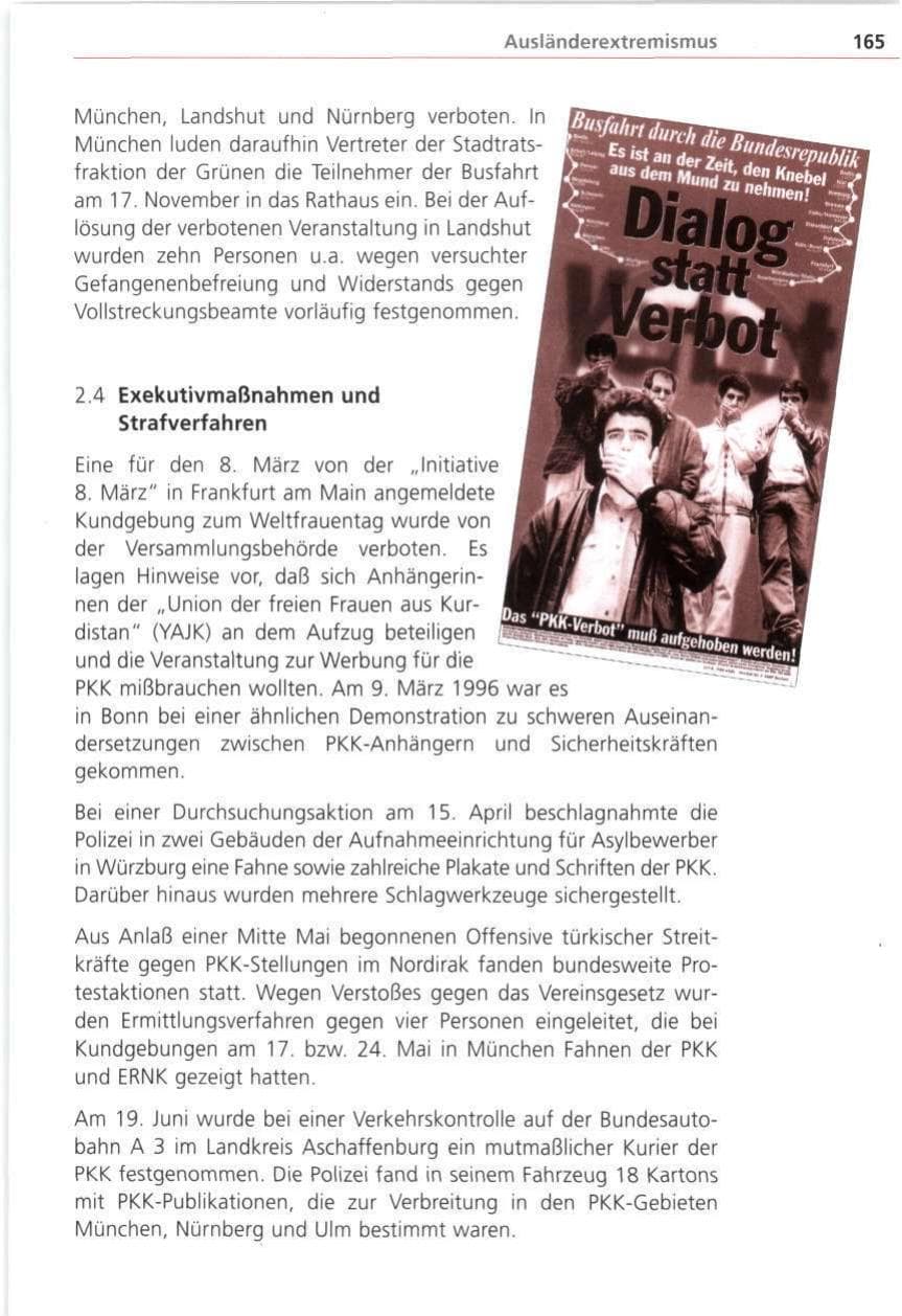 Seite 165 des Verfassungsschutzbericht 1997 Bayern