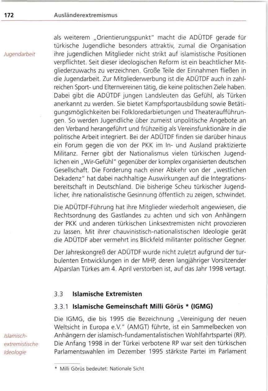 Seite 172 des Verfassungsschutzbericht 1997 Bayern