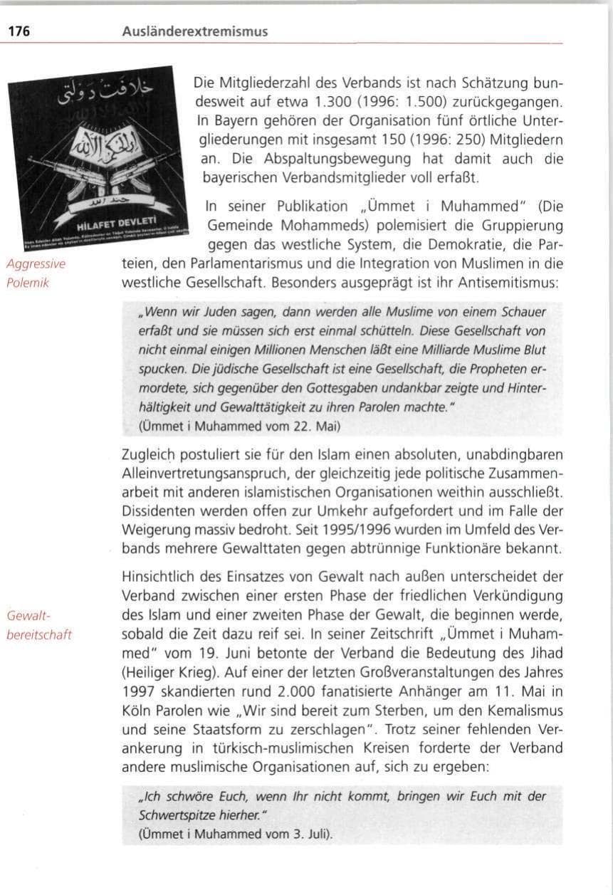 Seite 176 des Verfassungsschutzbericht 1997 Bayern