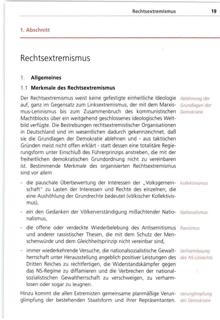 Seite 19 des Verfassungsschutzbericht 1997 Bayern