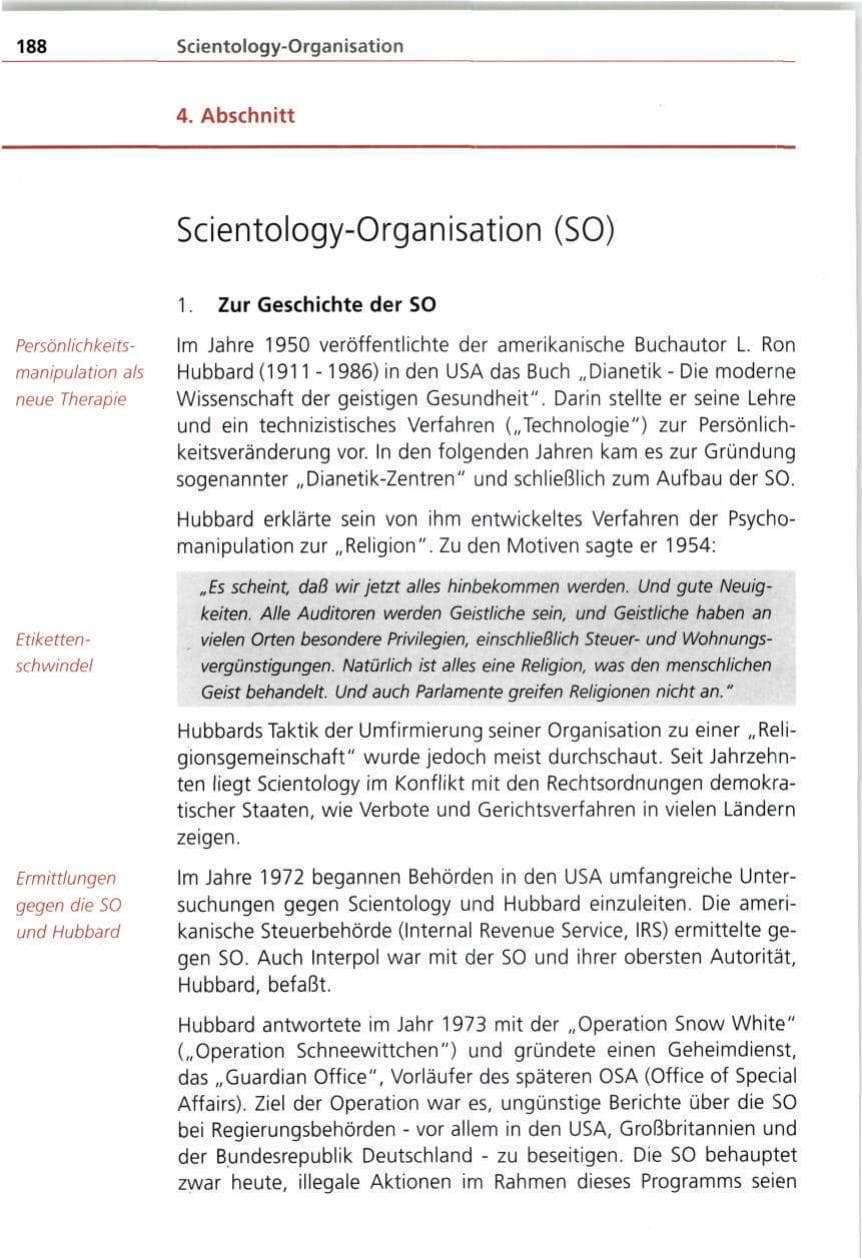 Seite 188 des Verfassungsschutzbericht 1997 Bayern