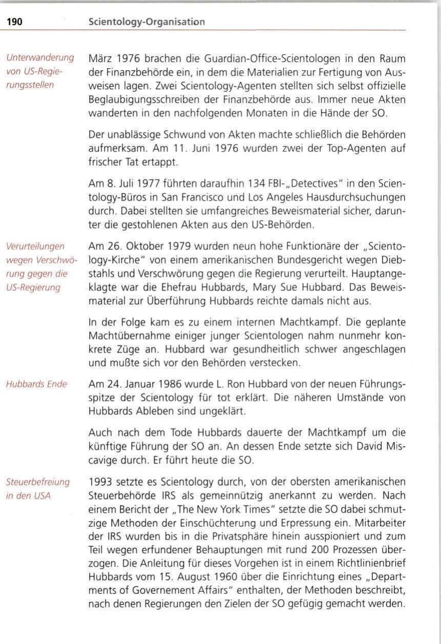 Seite 190 des Verfassungsschutzbericht 1997 Bayern