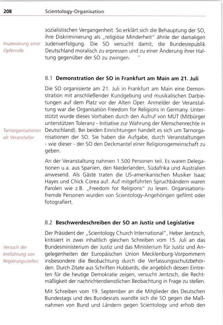 Seite 208 des Verfassungsschutzbericht 1997 Bayern