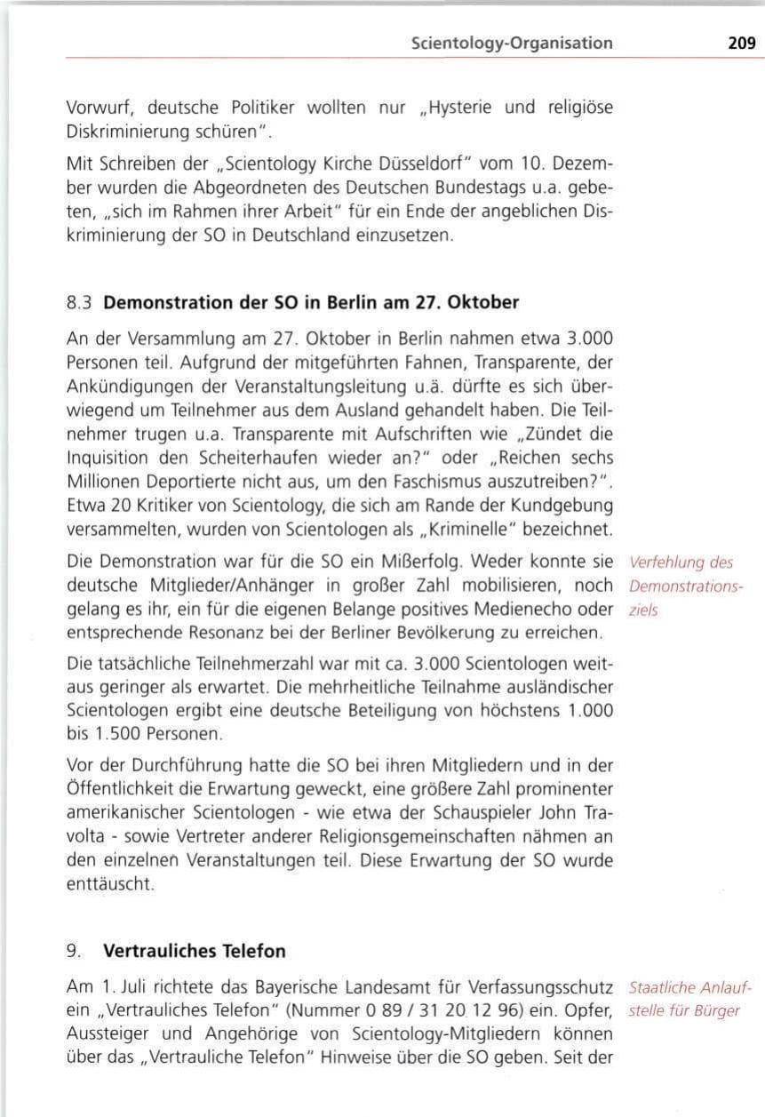 Seite 209 des Verfassungsschutzbericht 1997 Bayern
