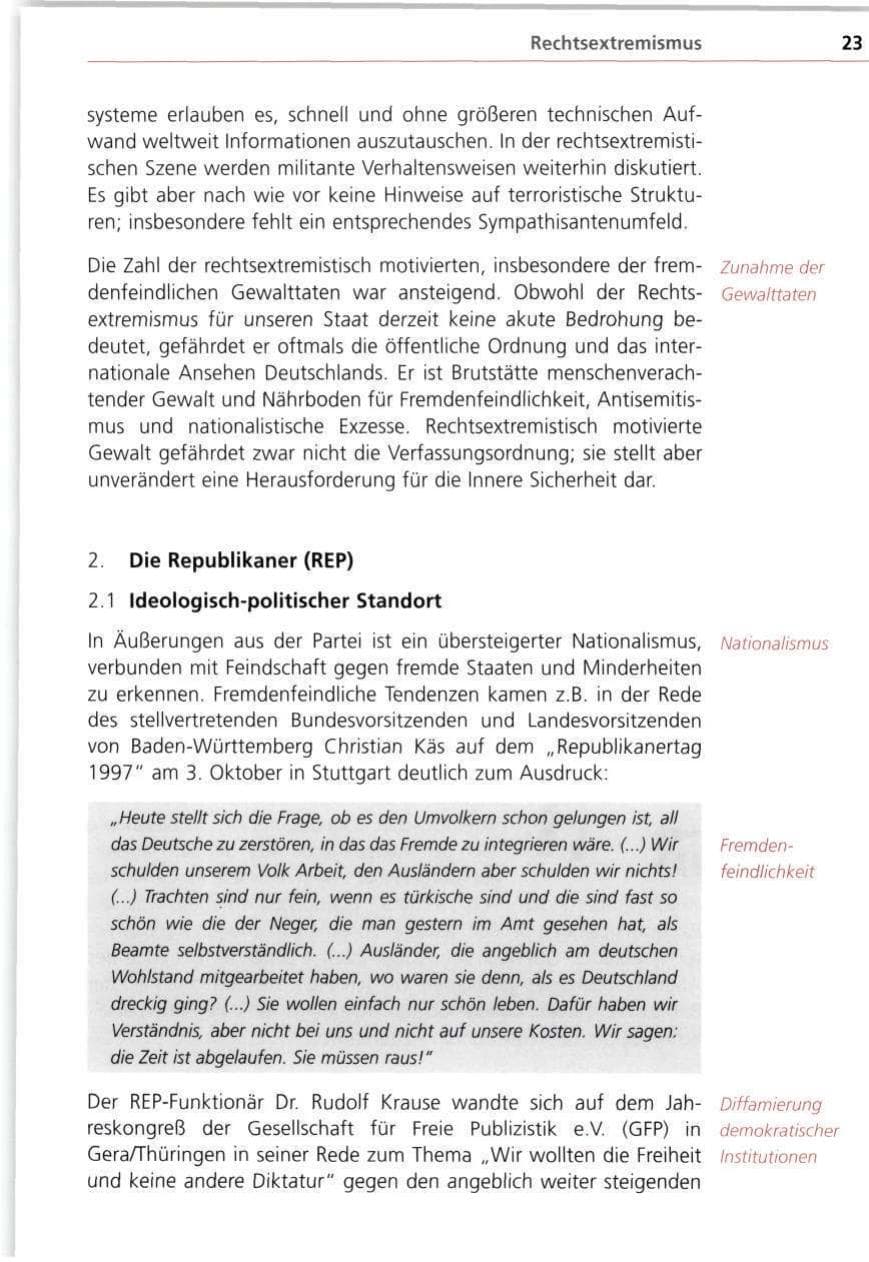 Seite 23 des Verfassungsschutzbericht 1997 Bayern