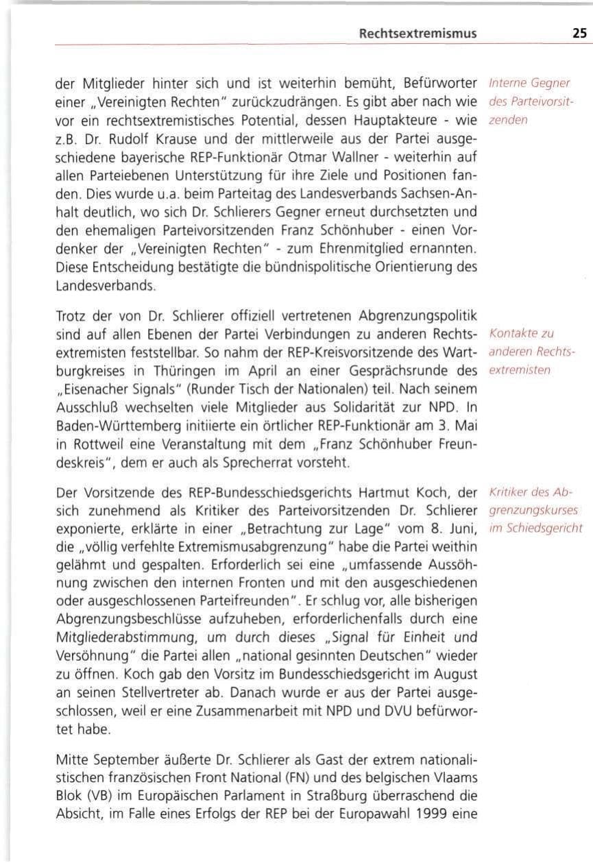 Seite 25 des Verfassungsschutzbericht 1997 Bayern