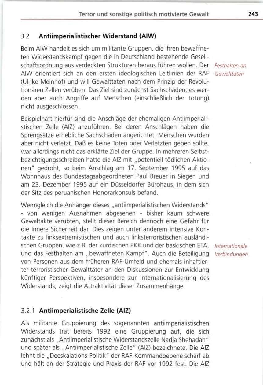 Seite 243 des Verfassungsschutzbericht 1997 Bayern