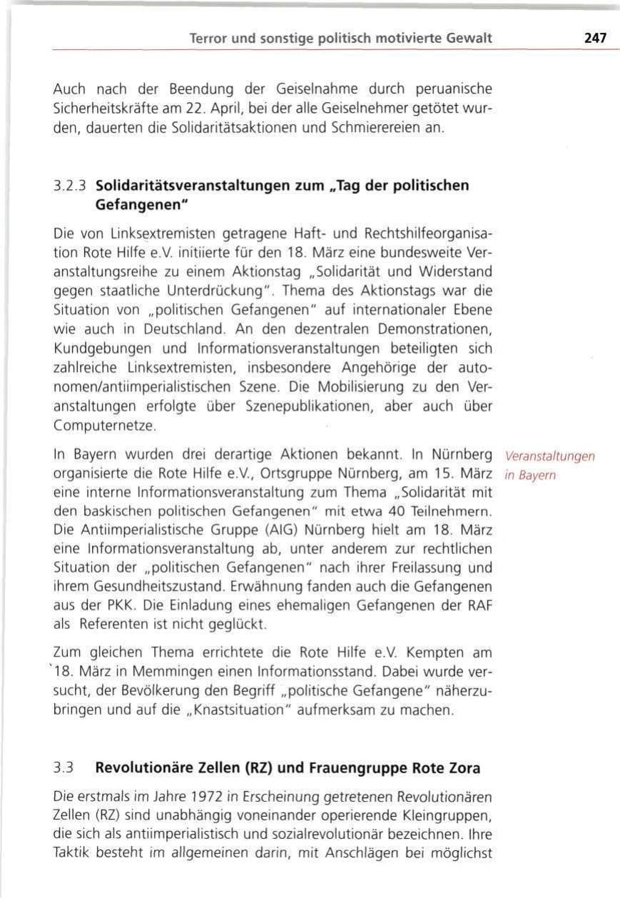 Seite 247 des Verfassungsschutzbericht 1997 Bayern