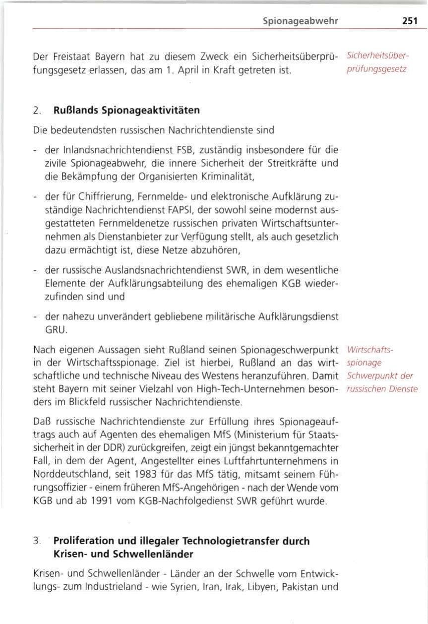 Seite 251 des Verfassungsschutzbericht 1997 Bayern