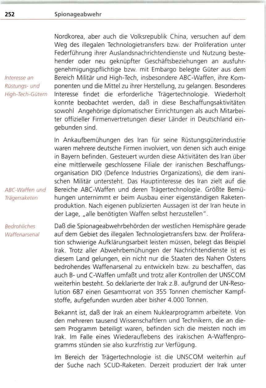 Seite 252 des Verfassungsschutzbericht 1997 Bayern
