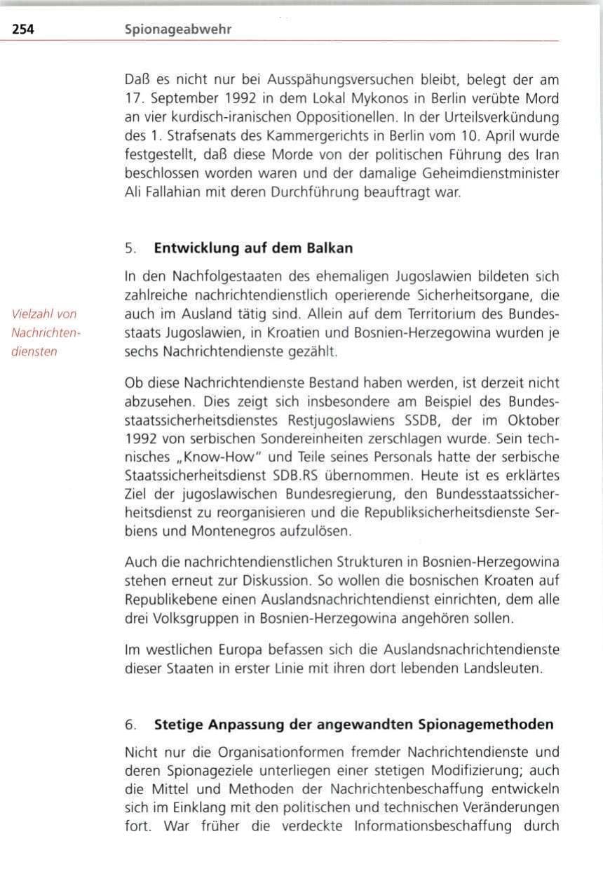 Seite 254 des Verfassungsschutzbericht 1997 Bayern