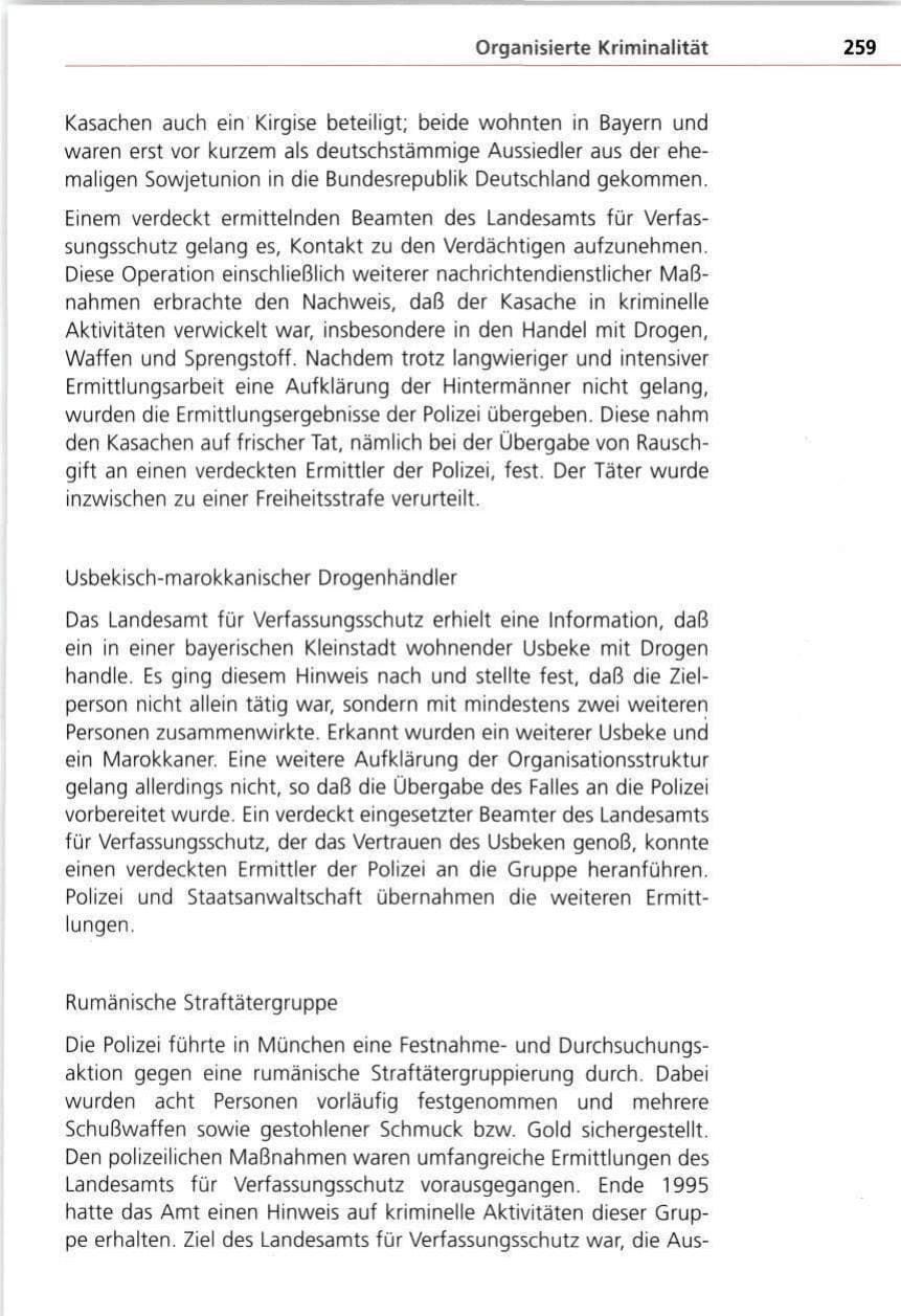 Seite 259 des Verfassungsschutzbericht 1997 Bayern