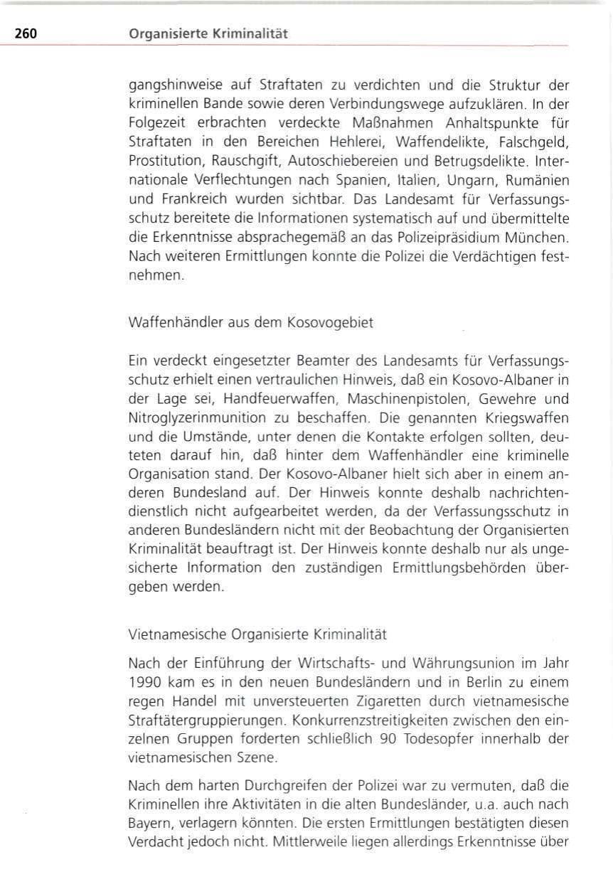 Seite 260 des Verfassungsschutzbericht 1997 Bayern