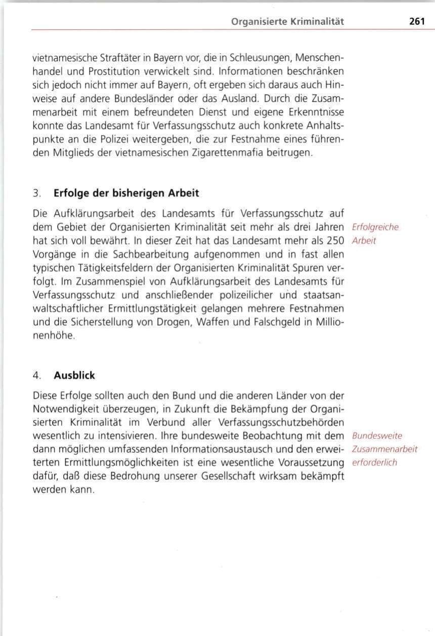 Seite 261 des Verfassungsschutzbericht 1997 Bayern