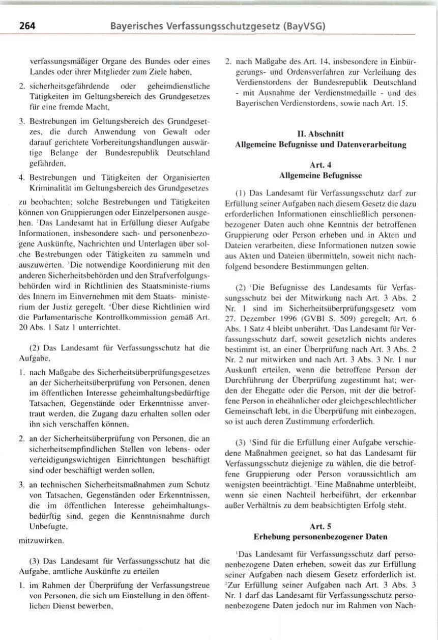 Seite 264 des Verfassungsschutzbericht 1997 Bayern