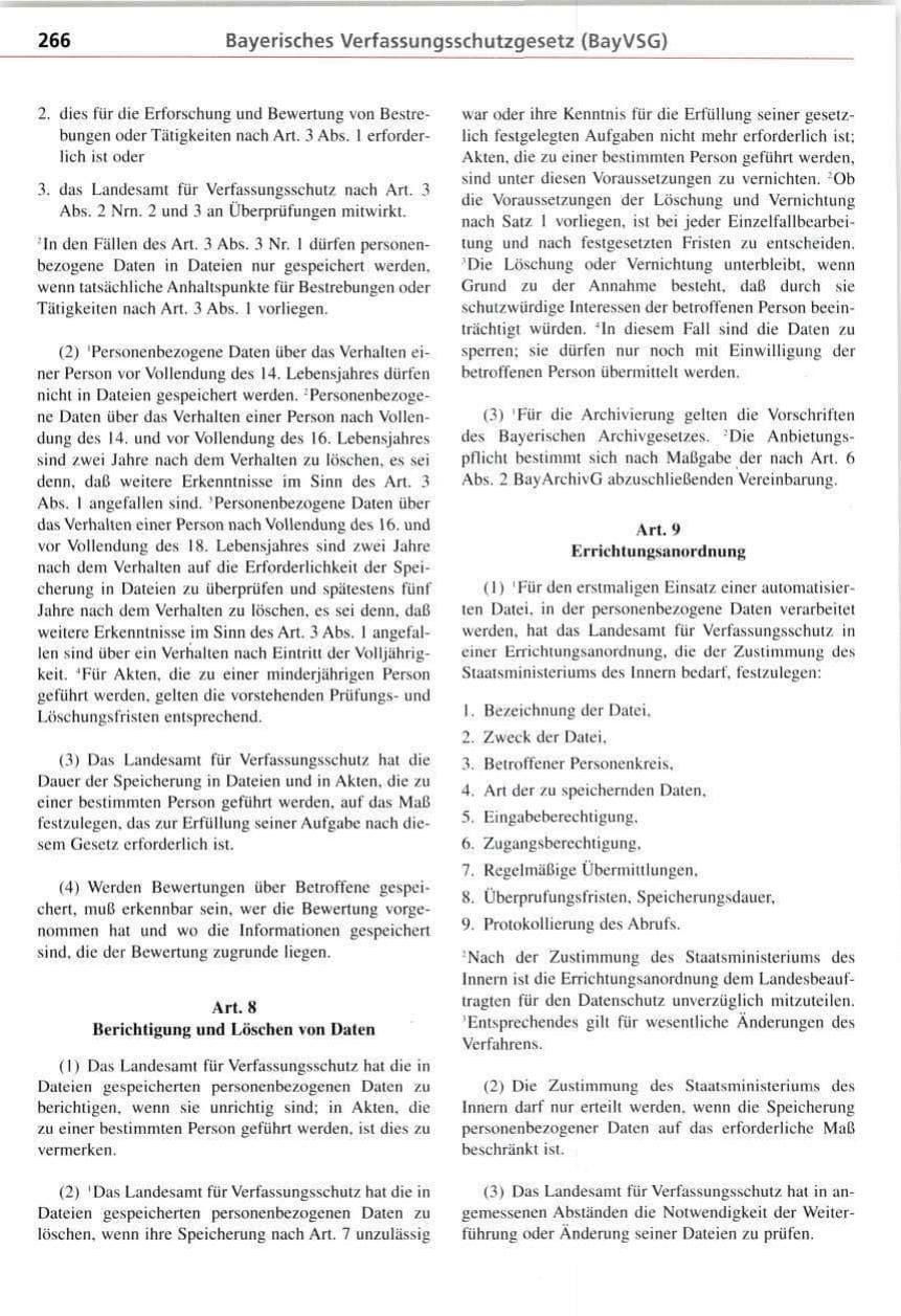 Seite 266 des Verfassungsschutzbericht 1997 Bayern