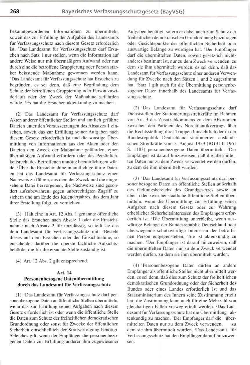 Seite 268 des Verfassungsschutzbericht 1997 Bayern