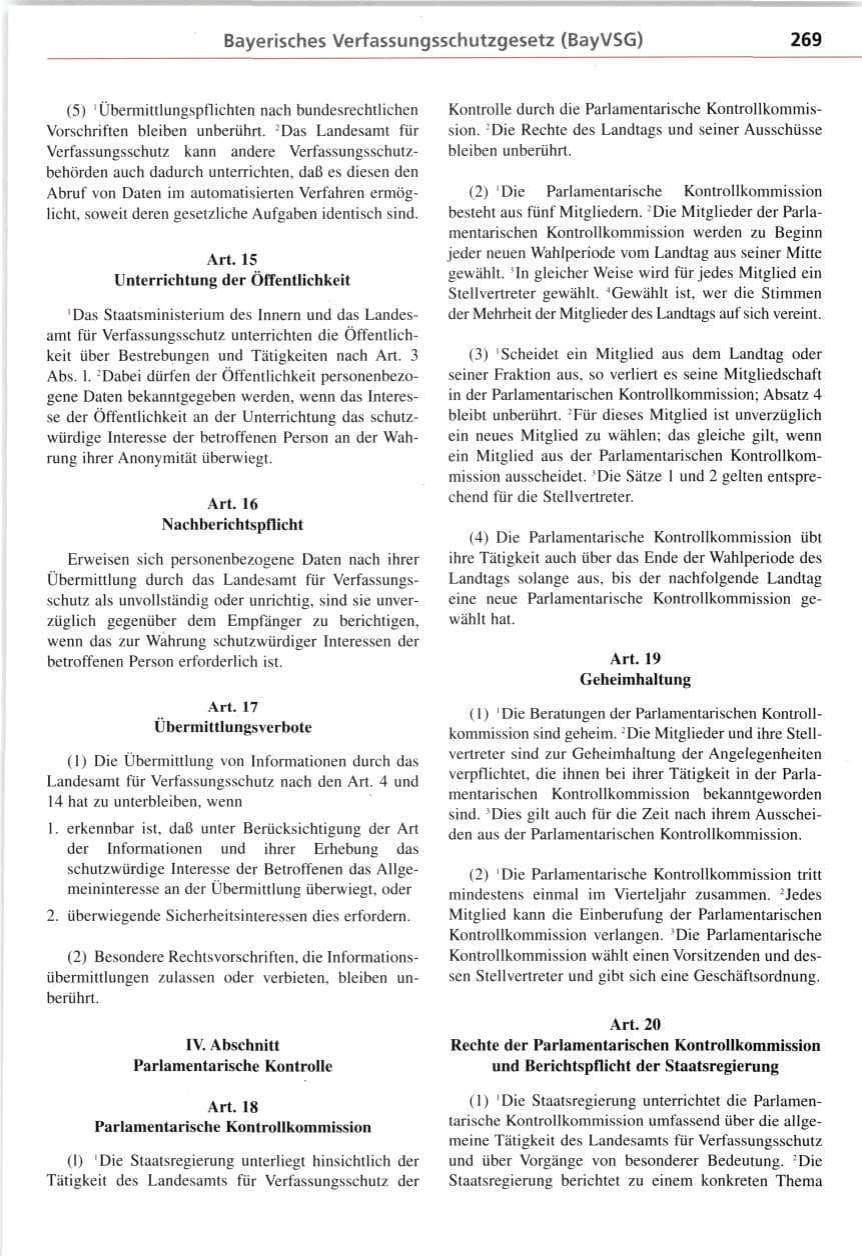 Seite 269 des Verfassungsschutzbericht 1997 Bayern
