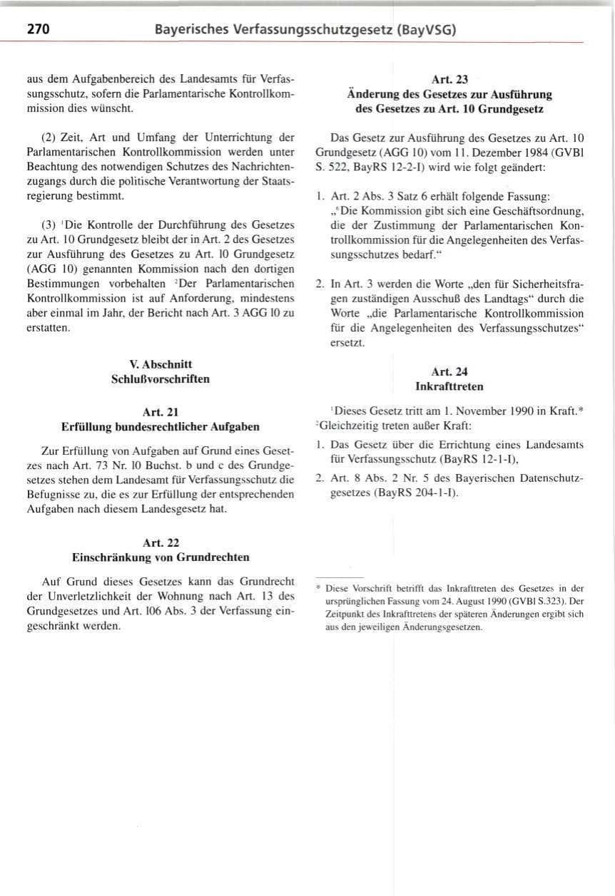Seite 270 des Verfassungsschutzbericht 1997 Bayern