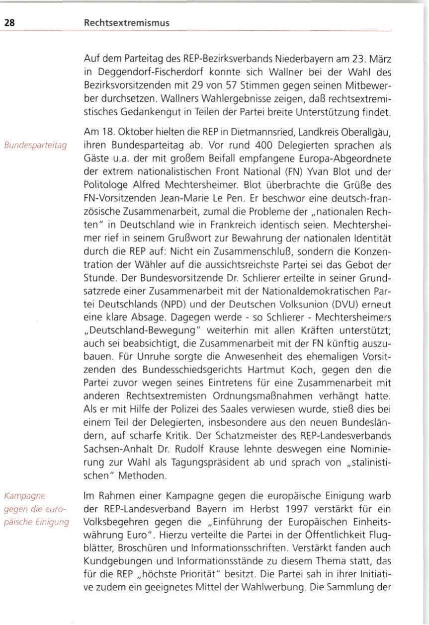 Seite 28 des Verfassungsschutzbericht 1997 Bayern